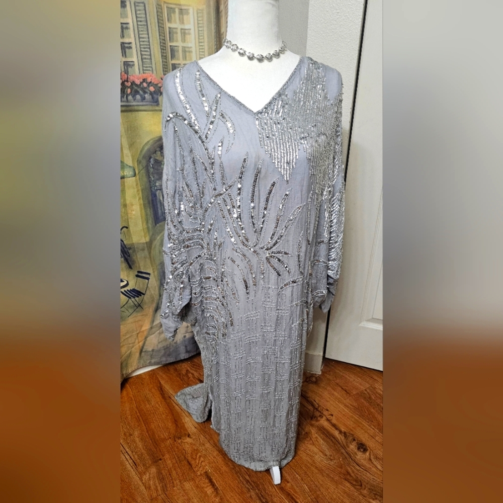 Elegant Antique Silver Sequin Dress